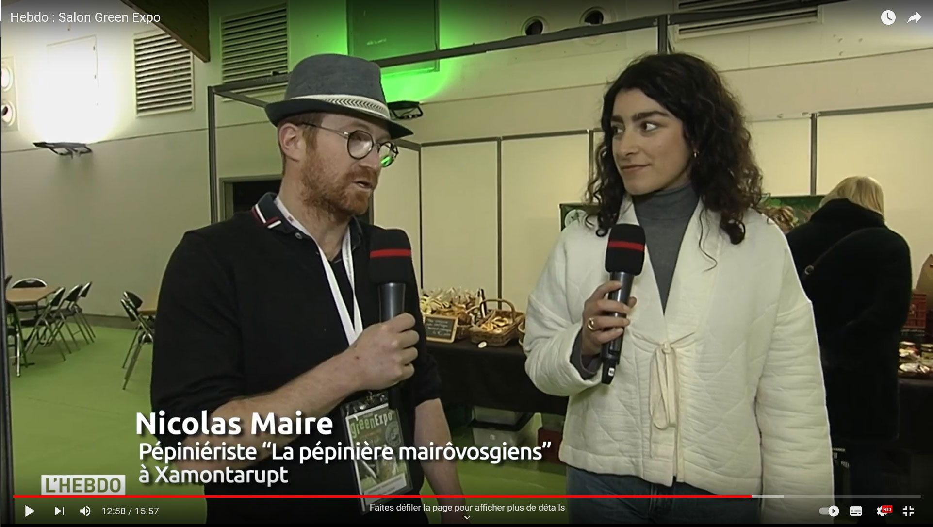 Interview de la Pépinière Mairôvosgiens sur le salon Green Expo 2023 par Vosges TV