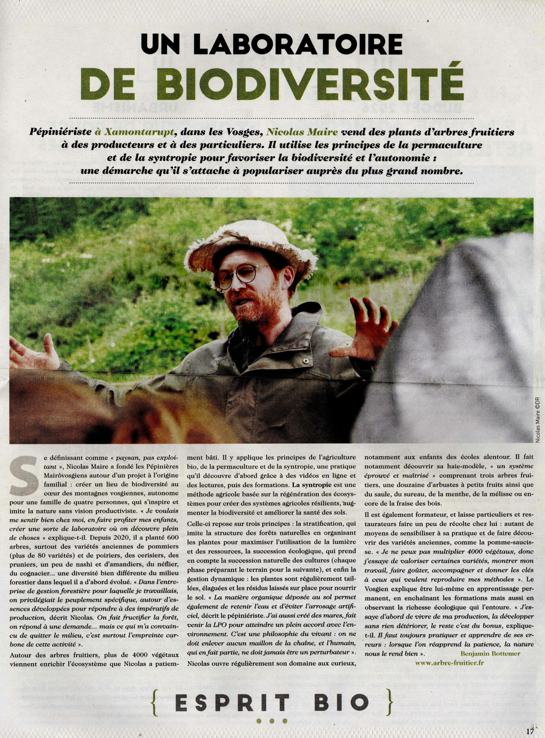 La Pépinière Mairôvosgiens dans Bonnes Terres – Un laboratoire de biodiversité